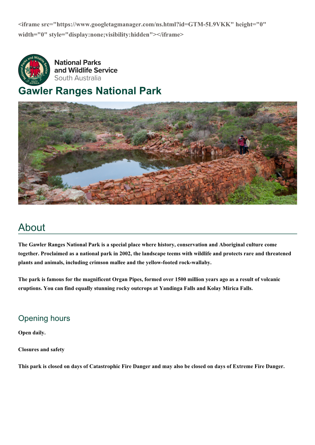 Gawler Ranges National Park About