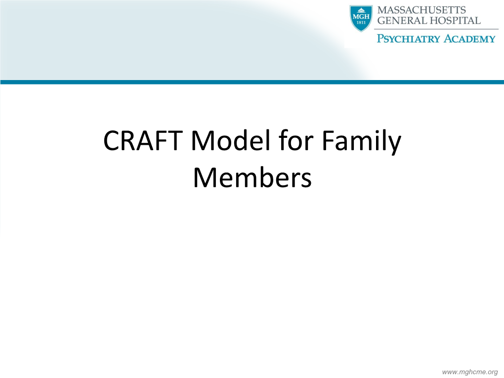 CRAFT Model for Family Members