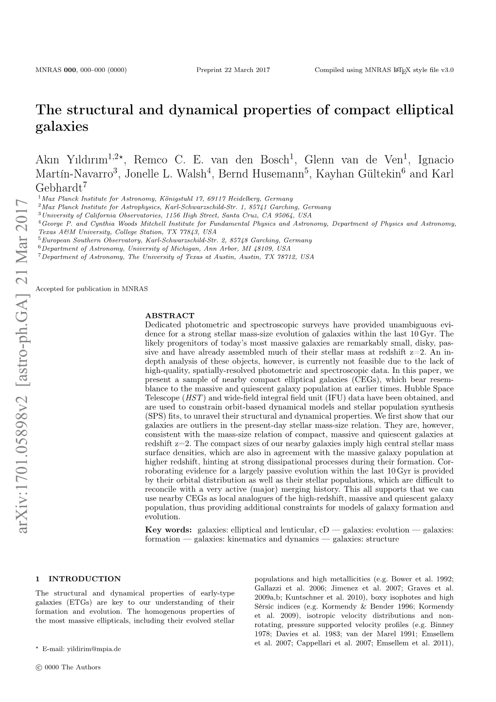 The Structural and Dynamical Properties of Compact Elliptical Galaxies