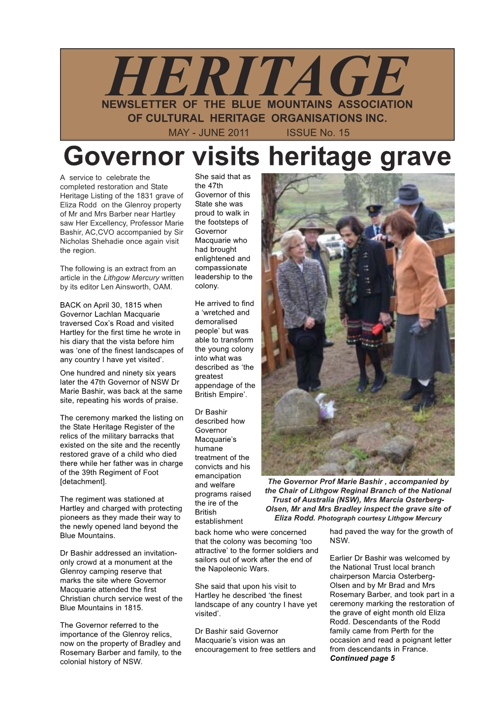 Heritage Newsletter Jan-Feb 2009