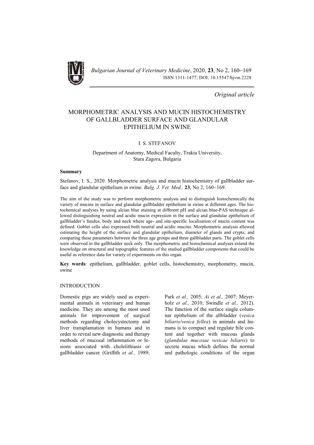 Original Article MORPHOMETRIC ANALYSIS and MUCIN