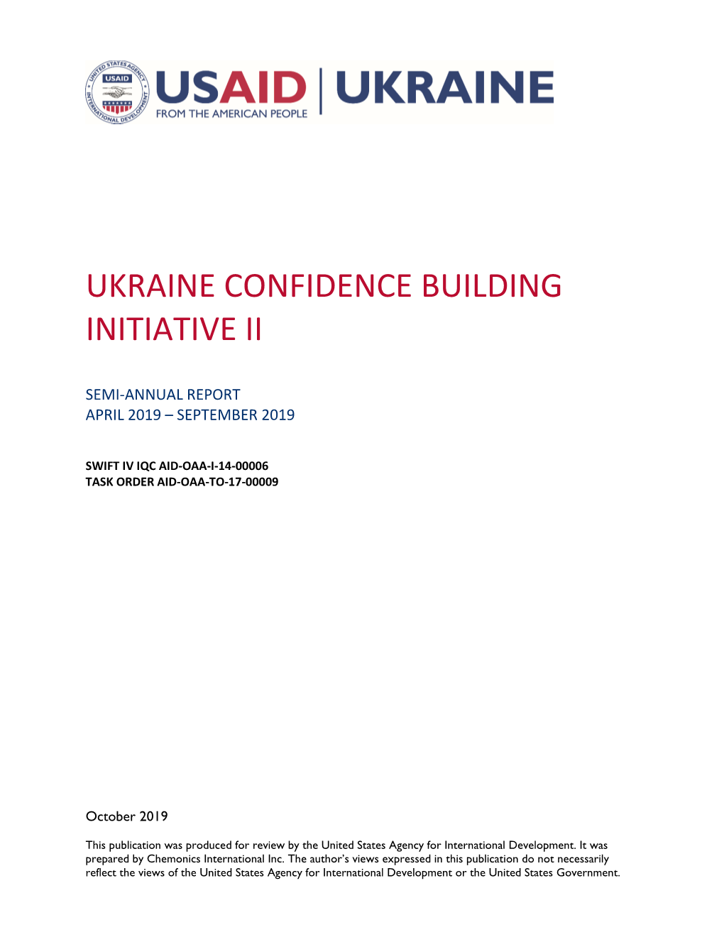 Ukraine Confidence Building Initiative Ii