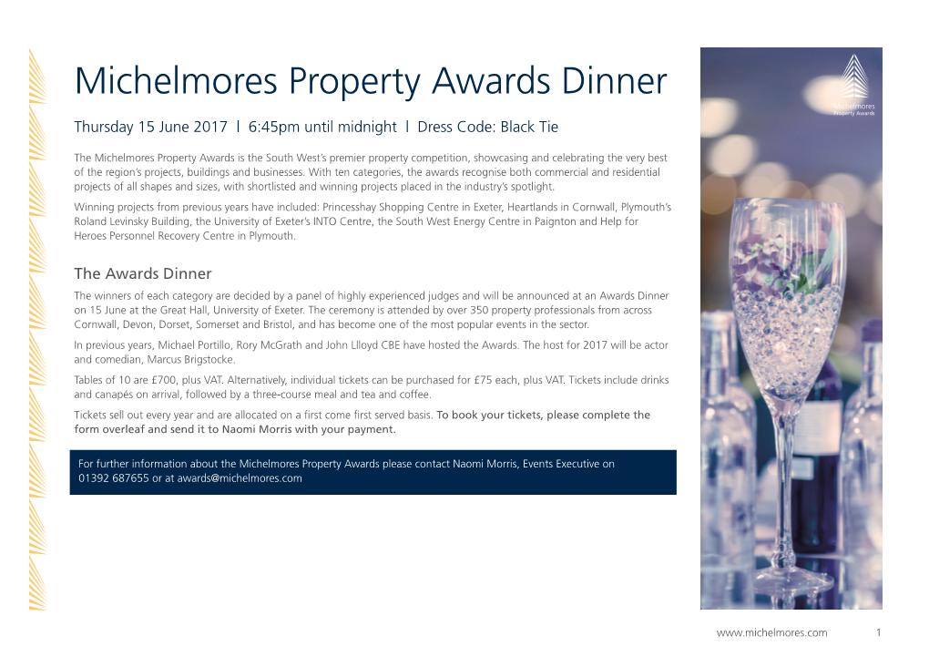 Michelmores Property Awards Dinner