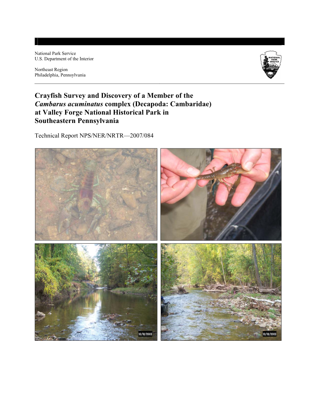 Crayfish Survey and Discovery of a Member of the Cambarus