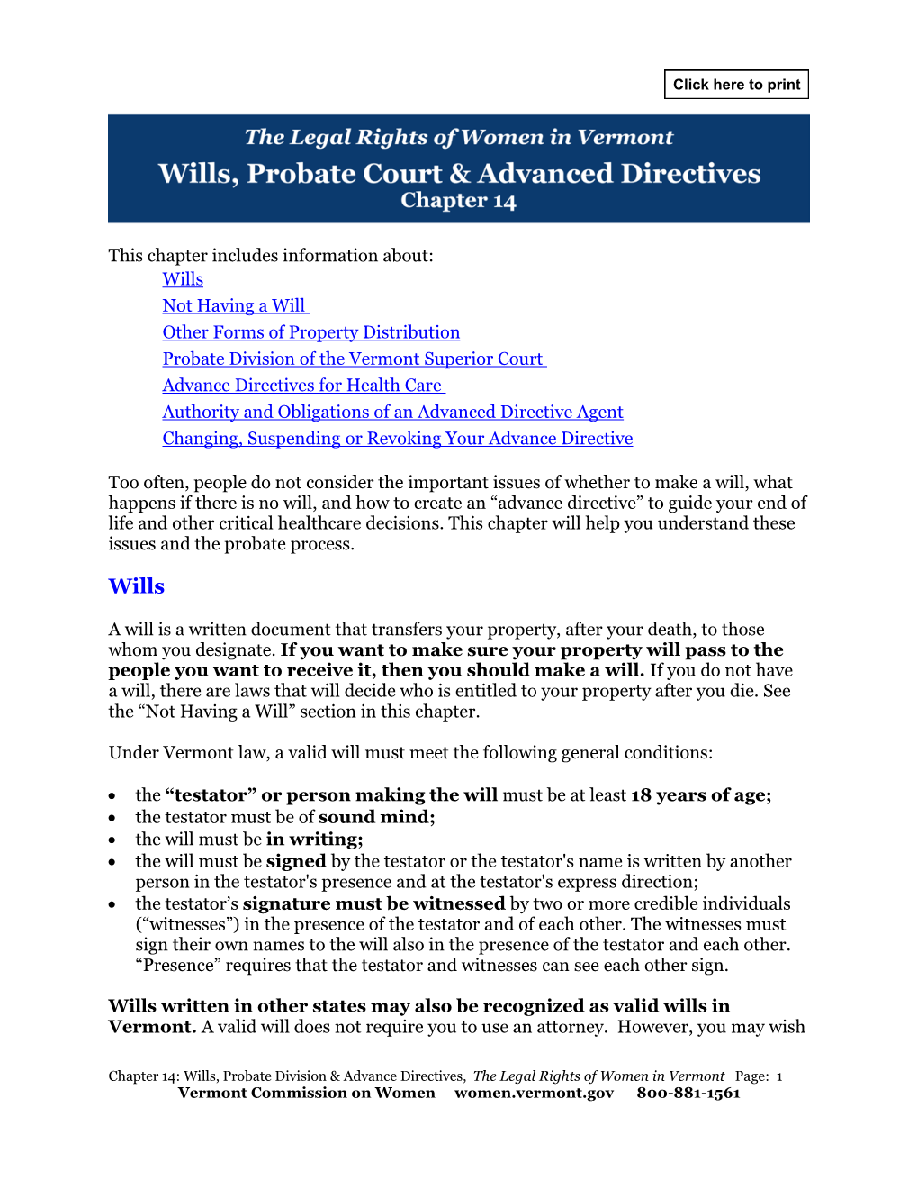 Chapter 14: Wills, Probate Court, & Advanced Directives