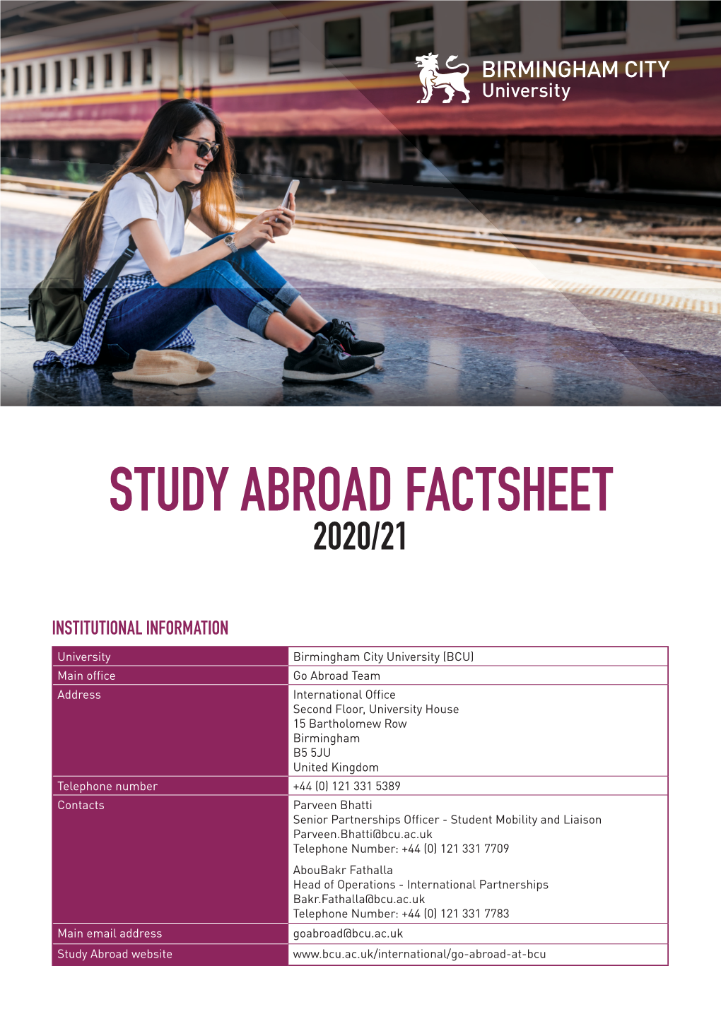 Study Abroad Factsheet 2020/21