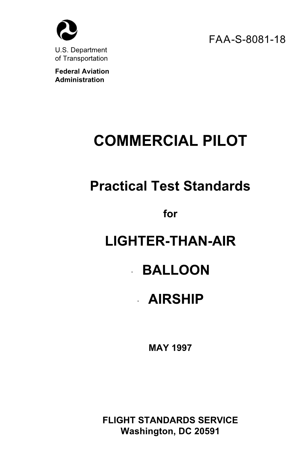 Commerical Pilot Practical Test Standards for Lighter-Than-Air