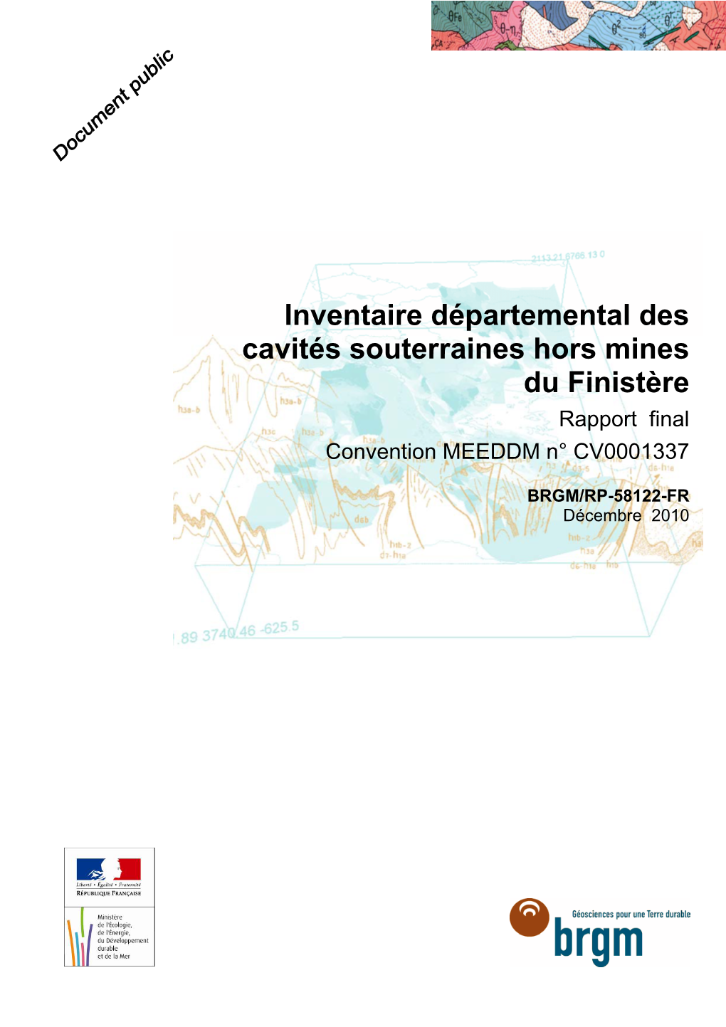 Inventaire Départemental Des Cavités Souterraines Hors Mines Du Finistère Rapport Final Convention MEEDDM N° CV0001337