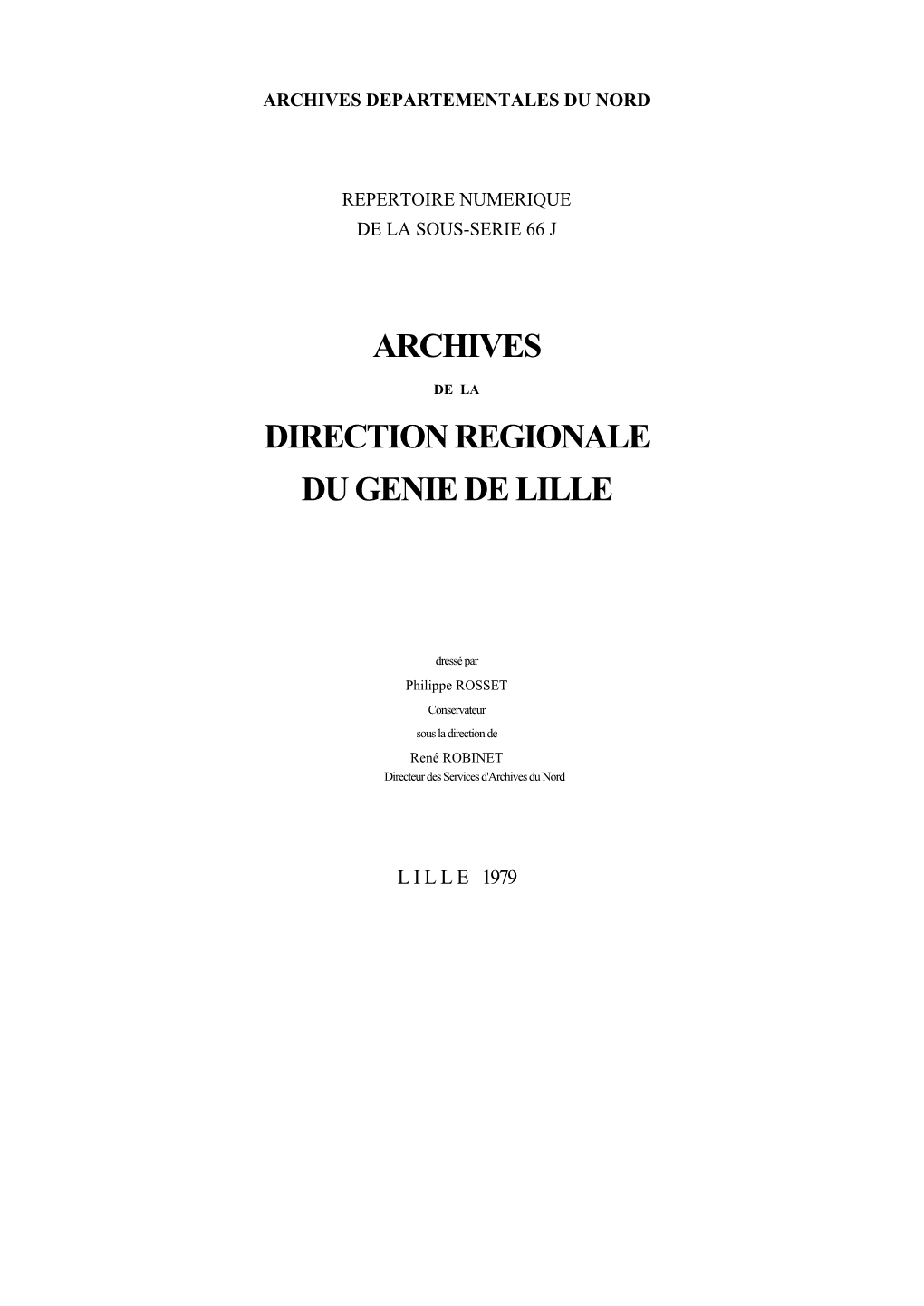 Archives De La Direction Regionale Du Genie De Lille