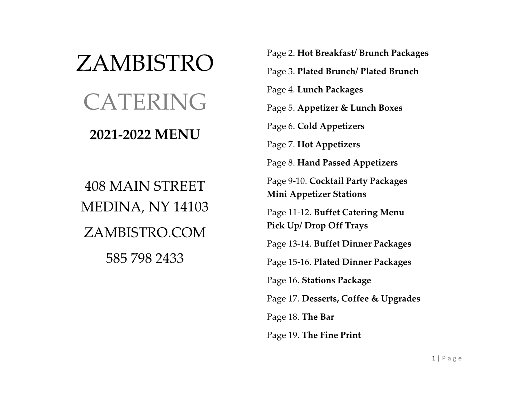 Zambistro Catering
