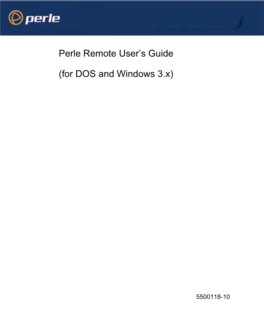 Perle Remote User's Guide (For DOS and Windows 3.X)