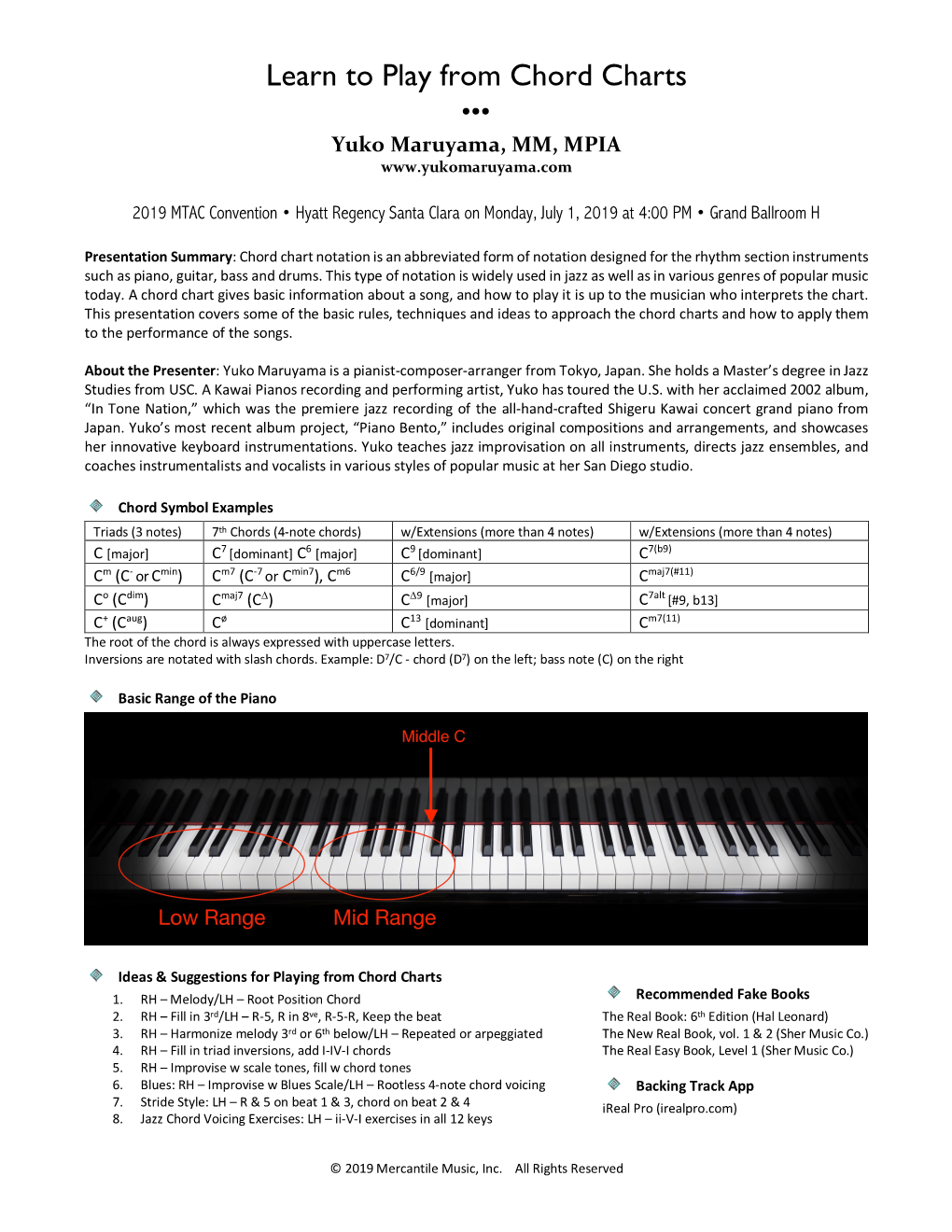 Chord Chart Presentation Handout