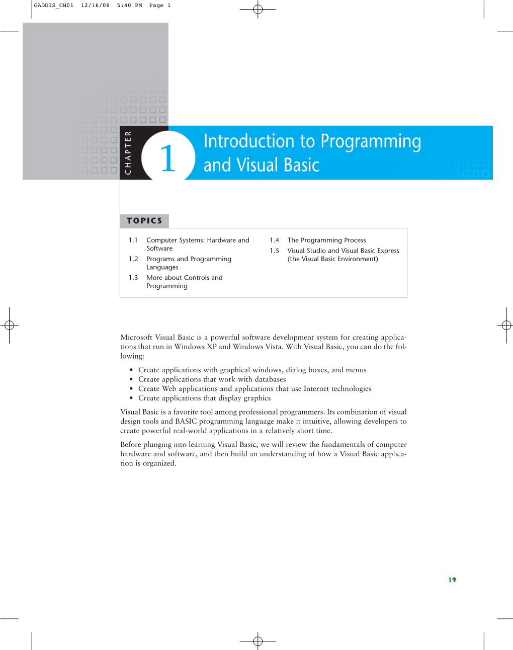 Introduction to Programming and Visual Basic