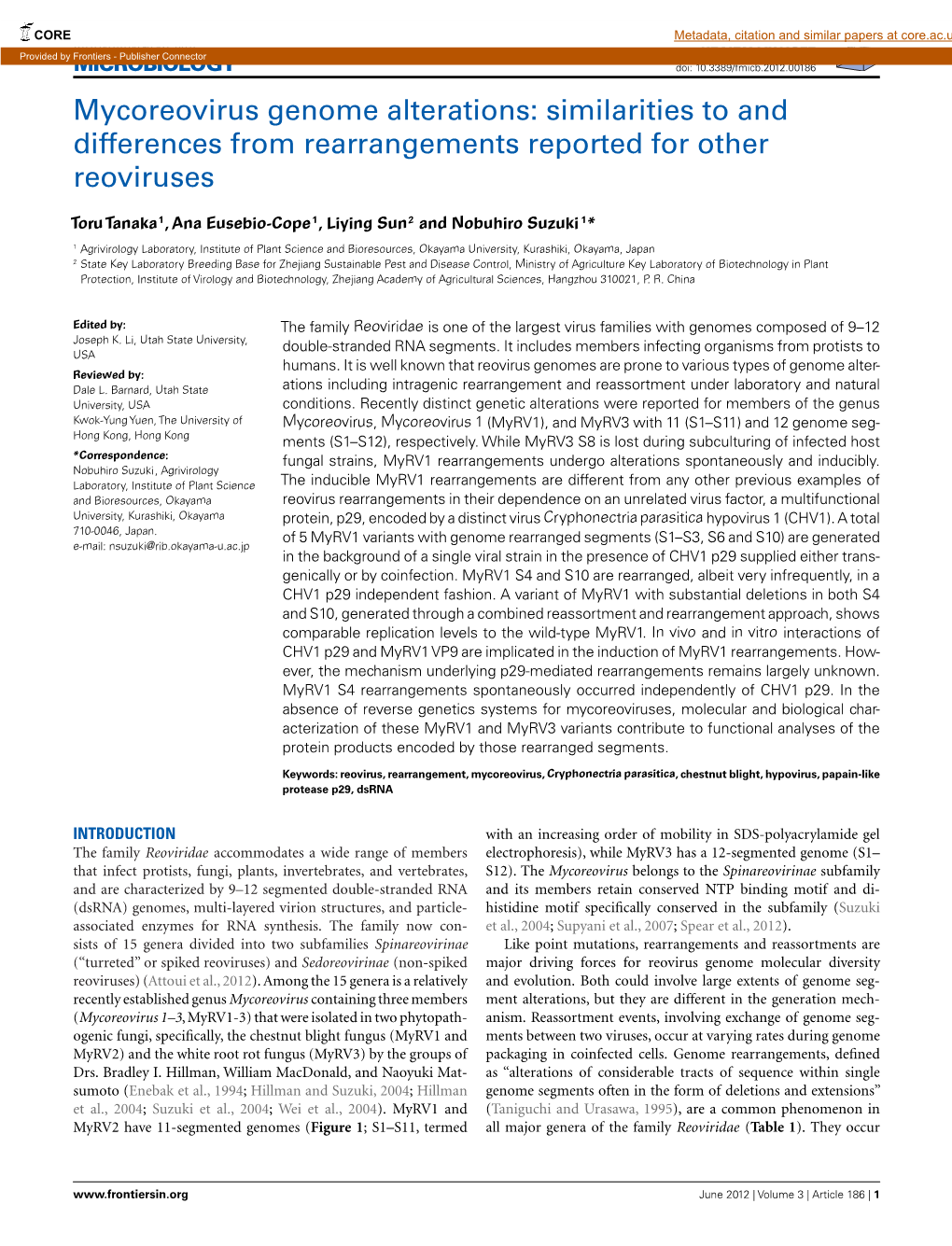 Mycoreovirus Genome Alterations: Similarities to and Differences from Rearrangements Reported for Other Reoviruses