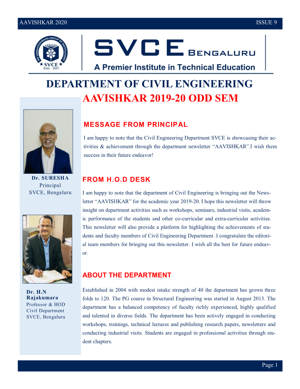 Department of Civil Engineering Aavishkar 2019-20 Odd Sem