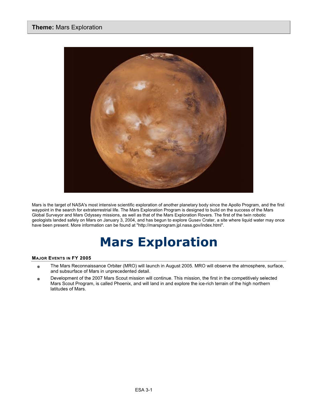 Mars Exploration