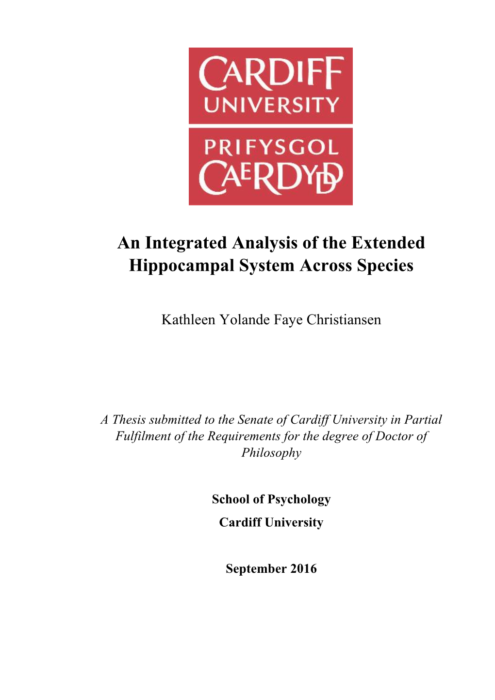 An Integrated Analysis of the Extended Hippocampal System Across Species