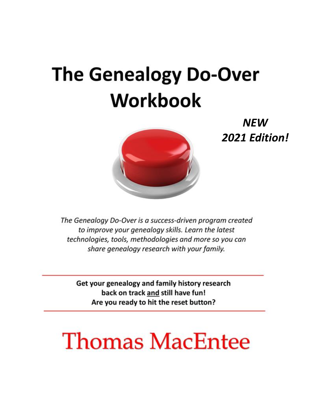 The Genealogy Do-Over Workbook 2021 Edition