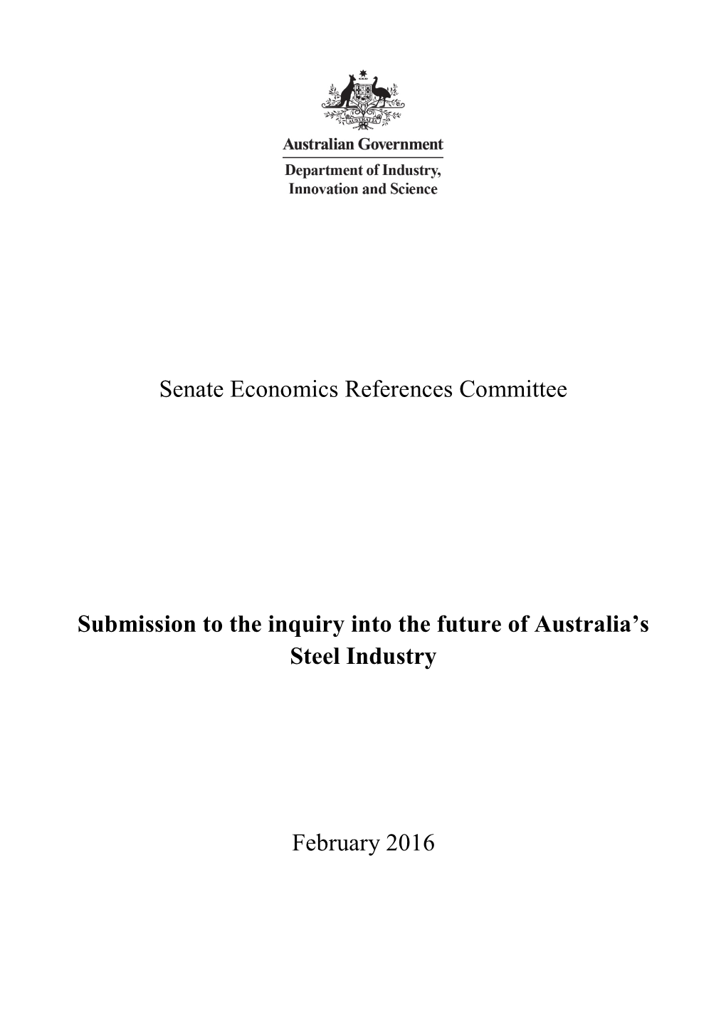 Senate Economics References Committee Submission to The