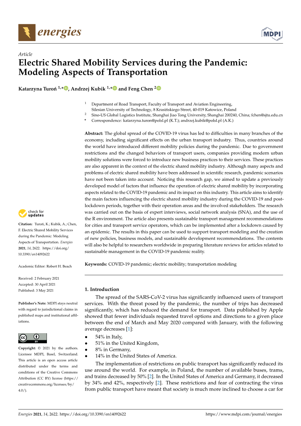 Electric Shared Mobility Services During the Pandemic: Modeling Aspects of Transportation