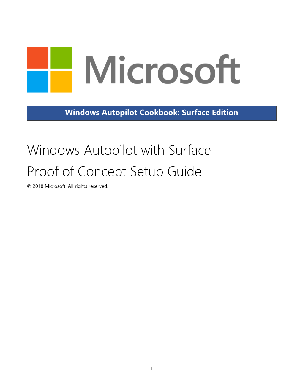 Windows Autopilot with Surface Proof of Concept Setup Guide