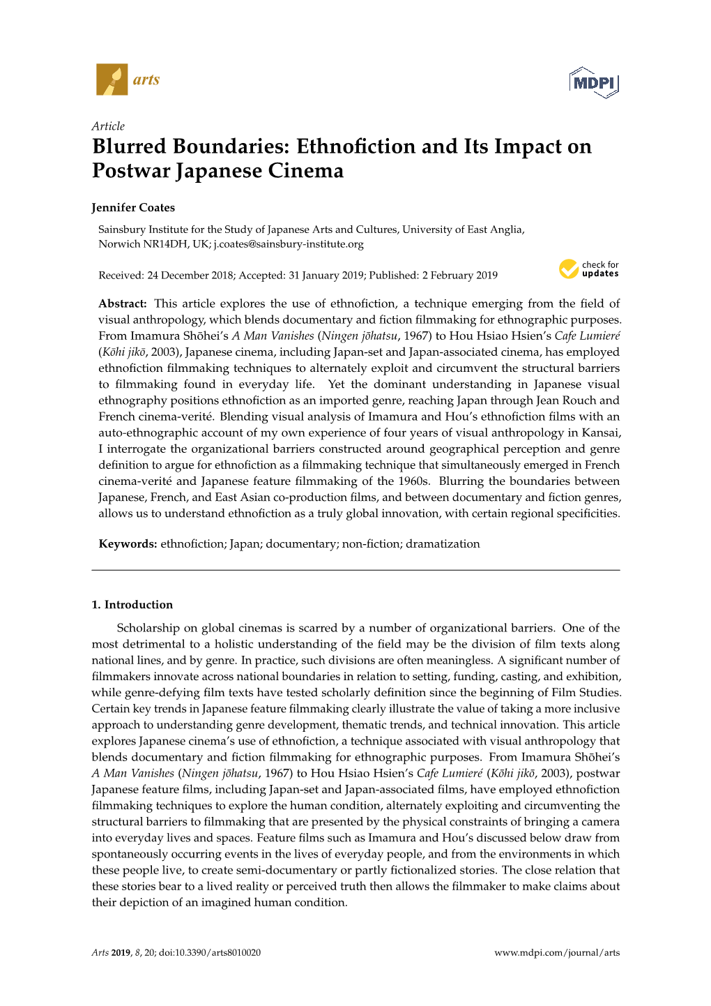 Ethnofiction and Its Impact on Postwar Japanese Cinema