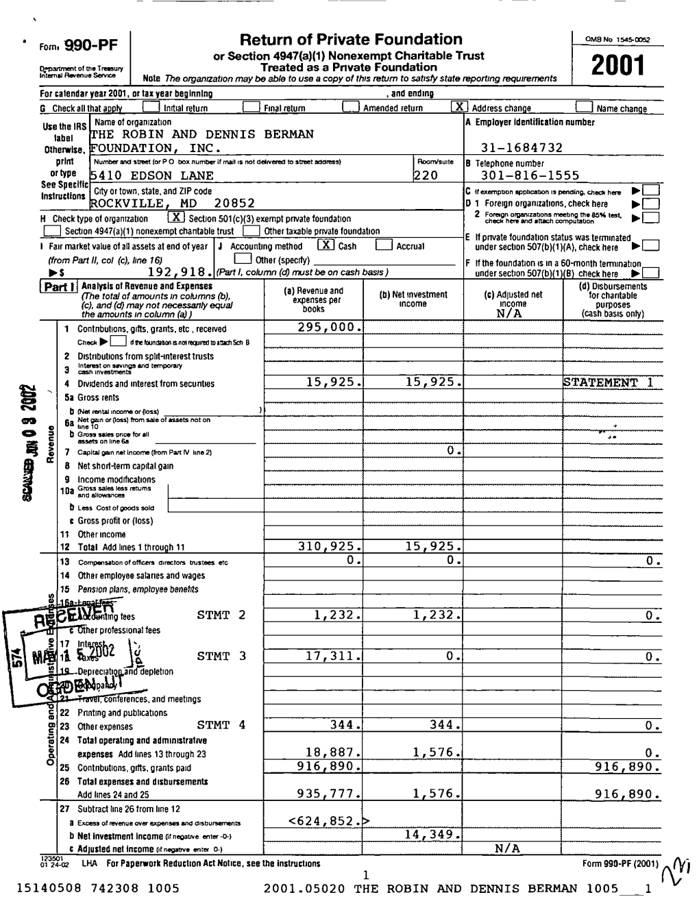 Return of Private Foundation Fom~ 9090-PF