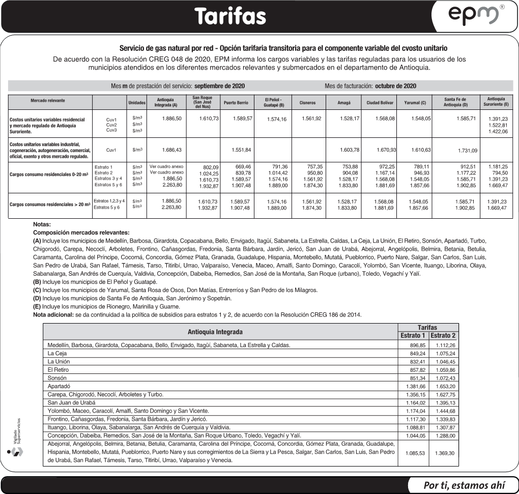8X5 EC EPM TARIFAS Variable