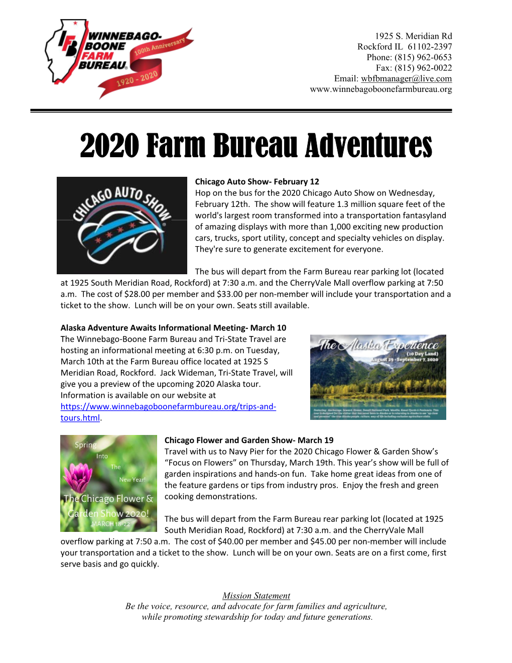 2020 Farm Bureau Adventures