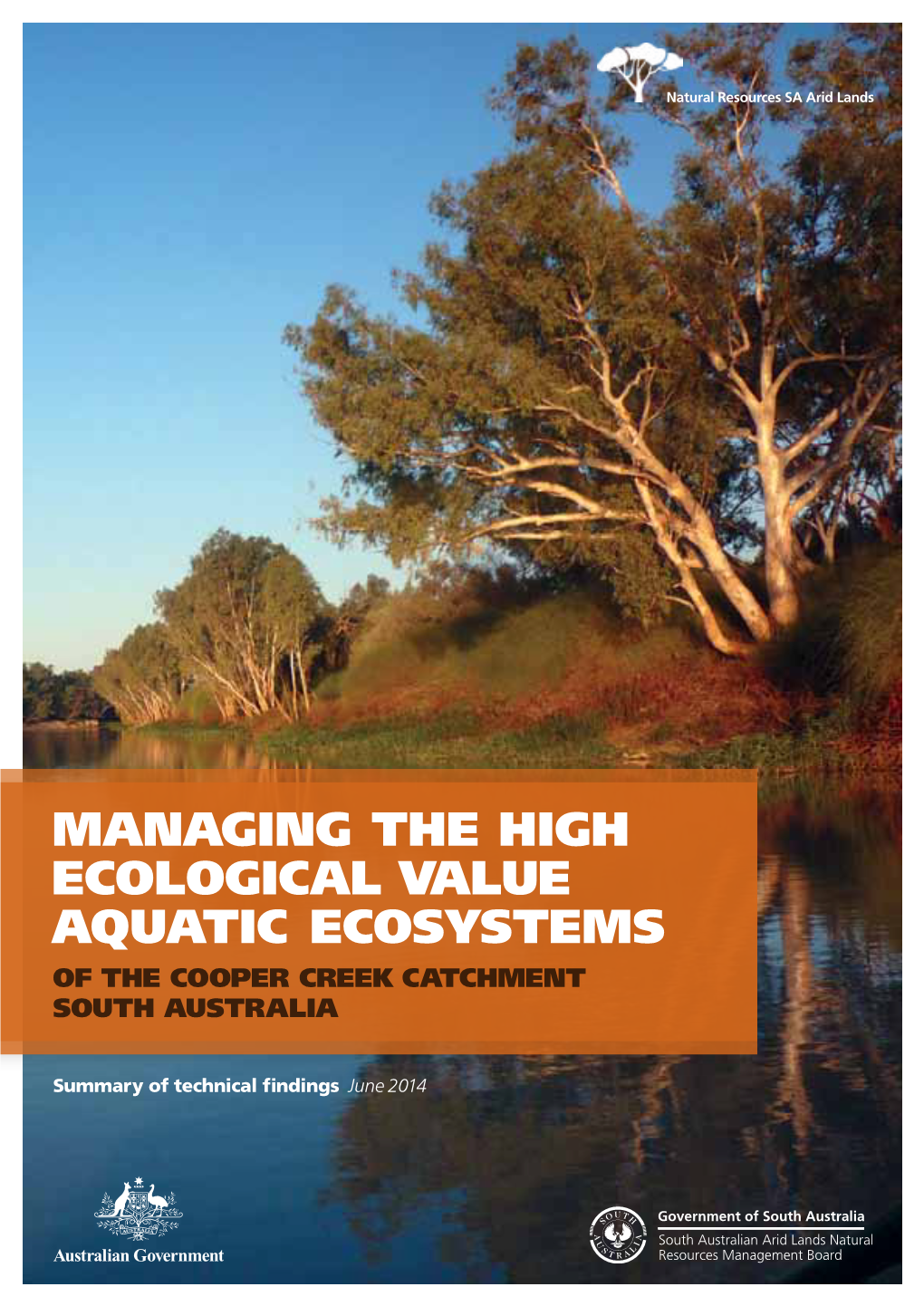 Managing the High Ecological Value Aquatic Ecosystems of the Cooper Creek Catchment South Australia