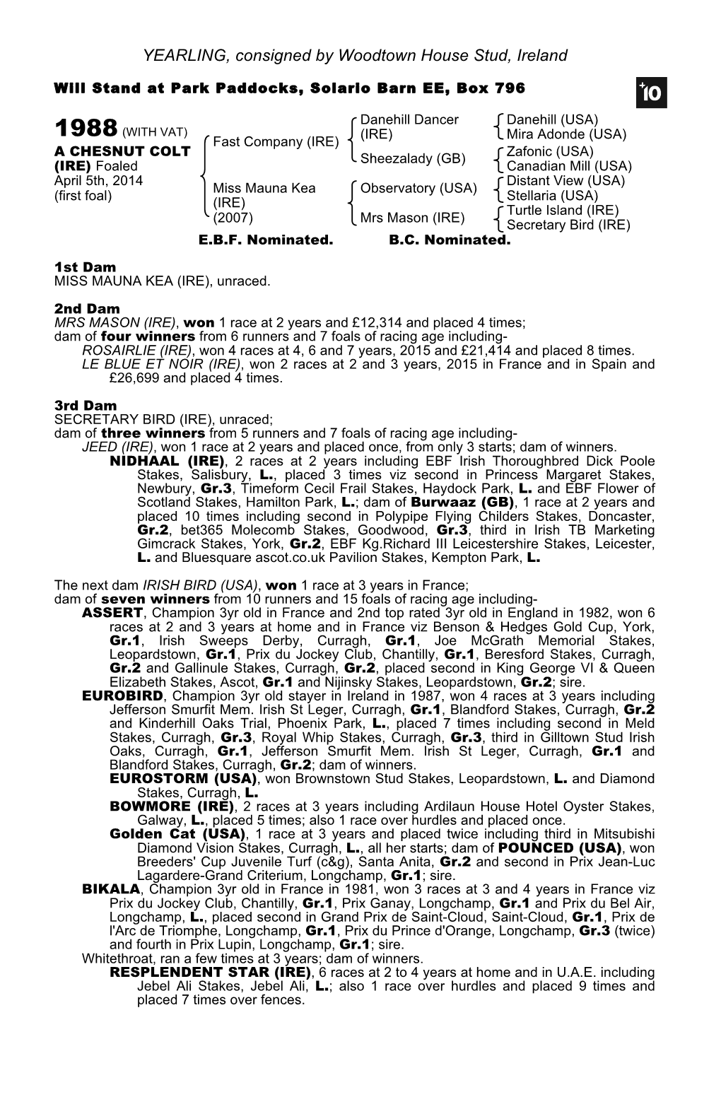 October Yearling Sale Book 1