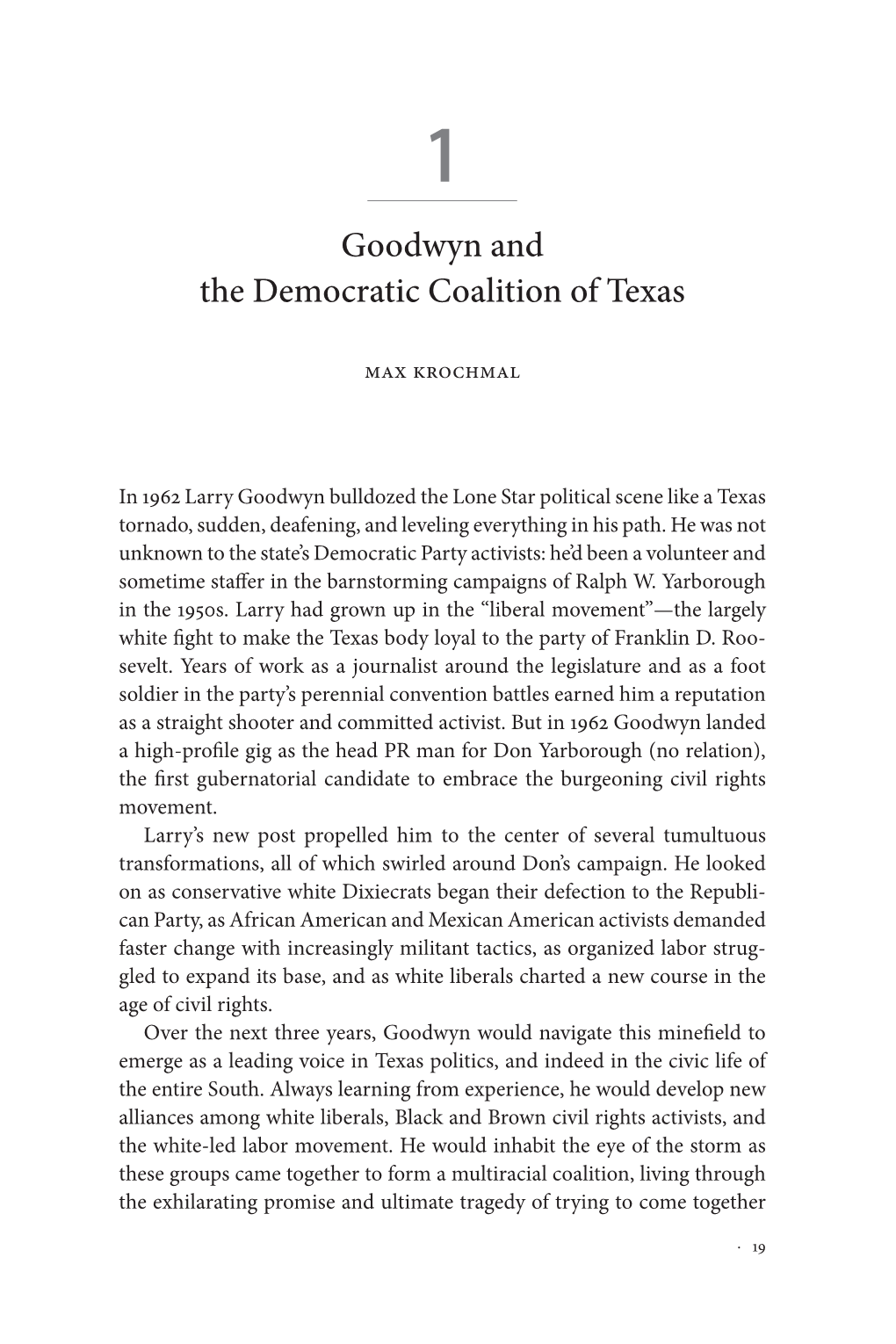 Goodwyn and the Democratic Coalition of Texas