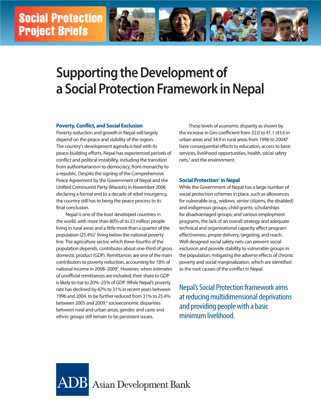 Supporting the Development of a Social Protection Framework in Nepal