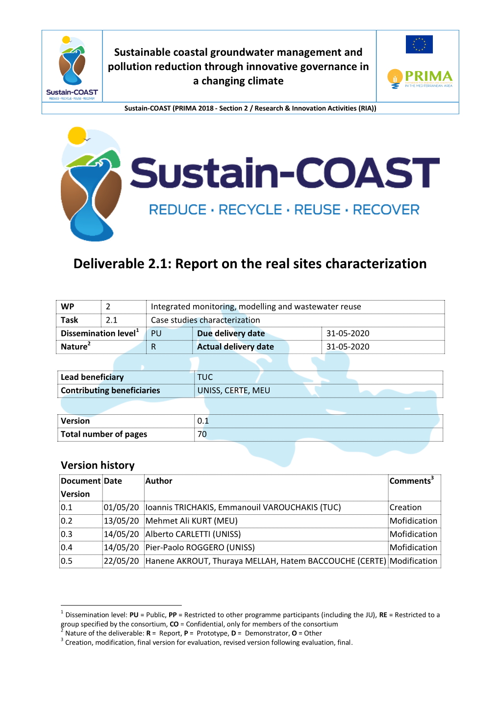 Deliverable 2.1: Report on the Real Sites Characterization