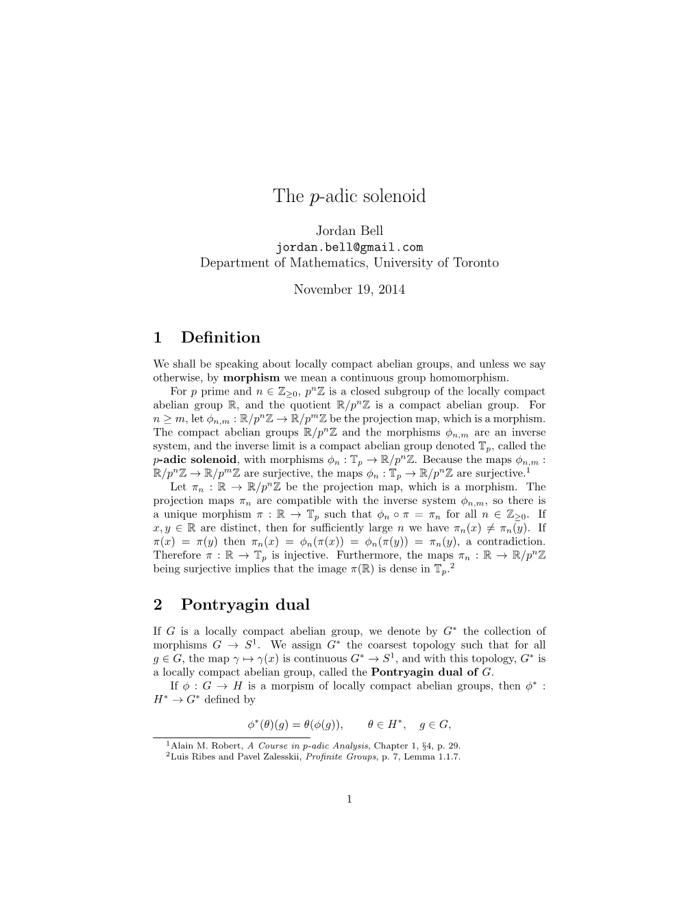 The P-Adic Solenoid