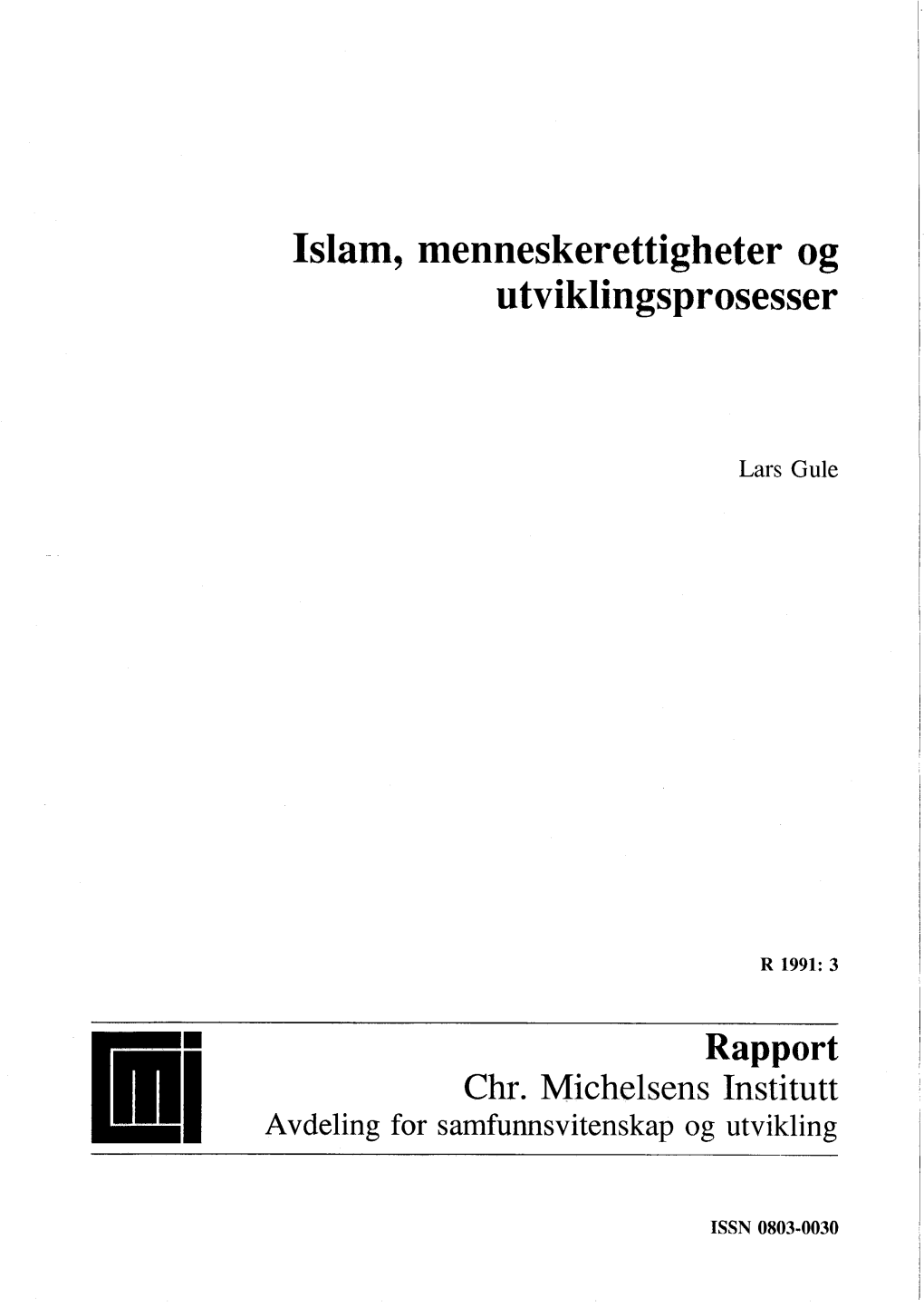 Islam, Menneskerettigheter Og U Tviklingsp Rosesser