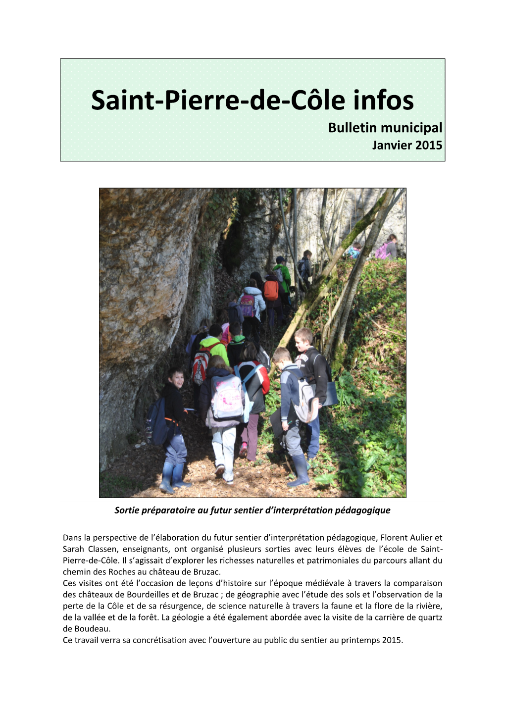 Saint-Pierre-De-Côle Infos Janvier 2015