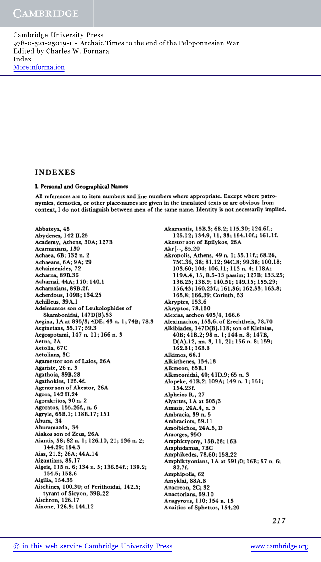 Archaic Times to the End of the Peloponnesian War Edited by Charles W