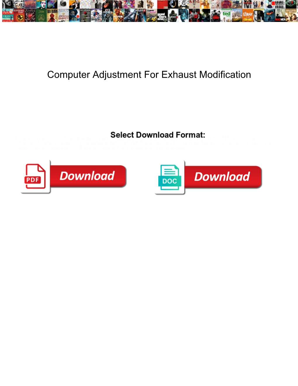 Computer Adjustment for Exhaust Modification