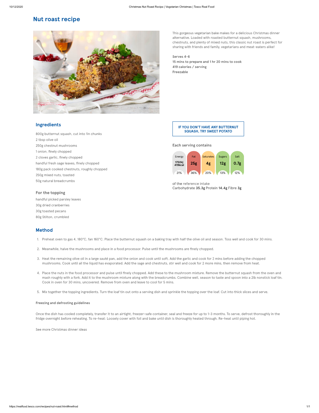 Nut Roast Recipe | Vegetarian Christmas | Tesco Real Food