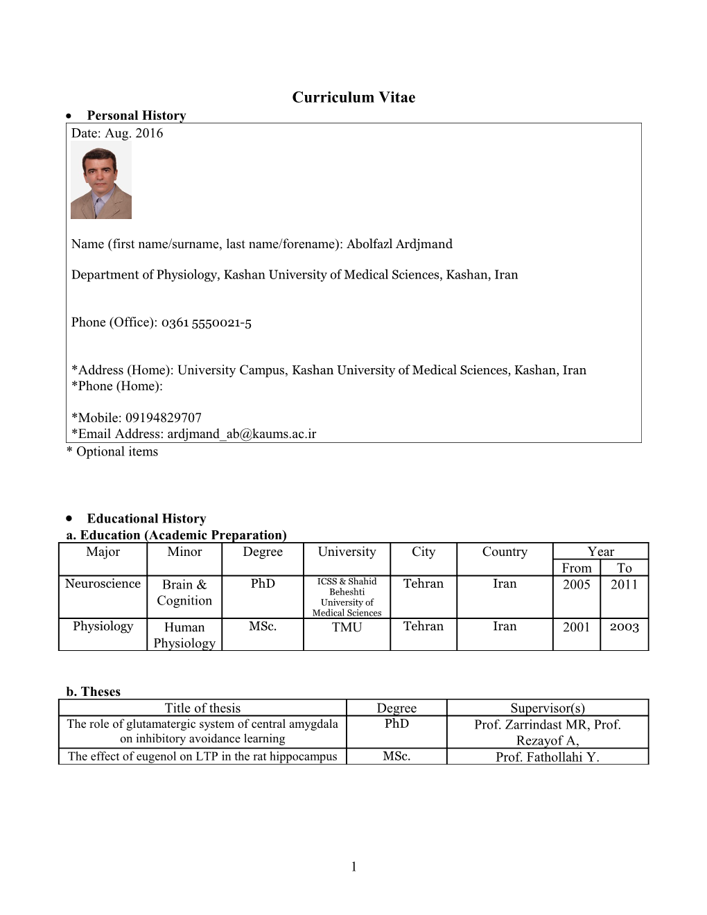 Curriculum Vitae s488