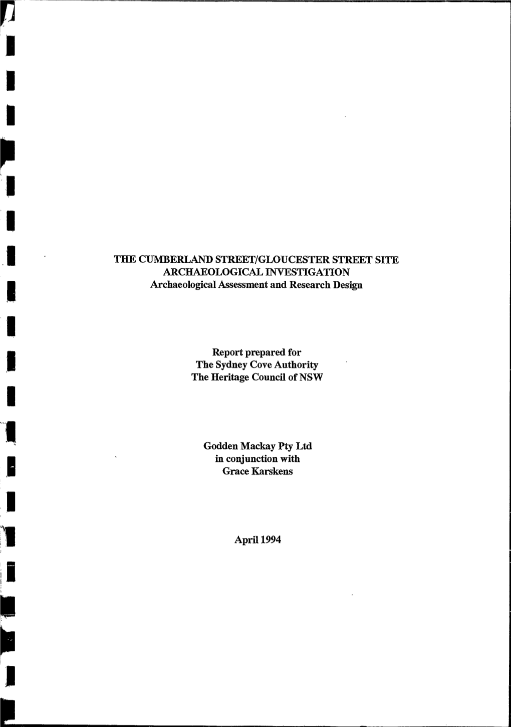 The Rocks and Millers Point Archaeological Management Plan. Inventory Page 291 ,------, Historic Sequence Ot Development