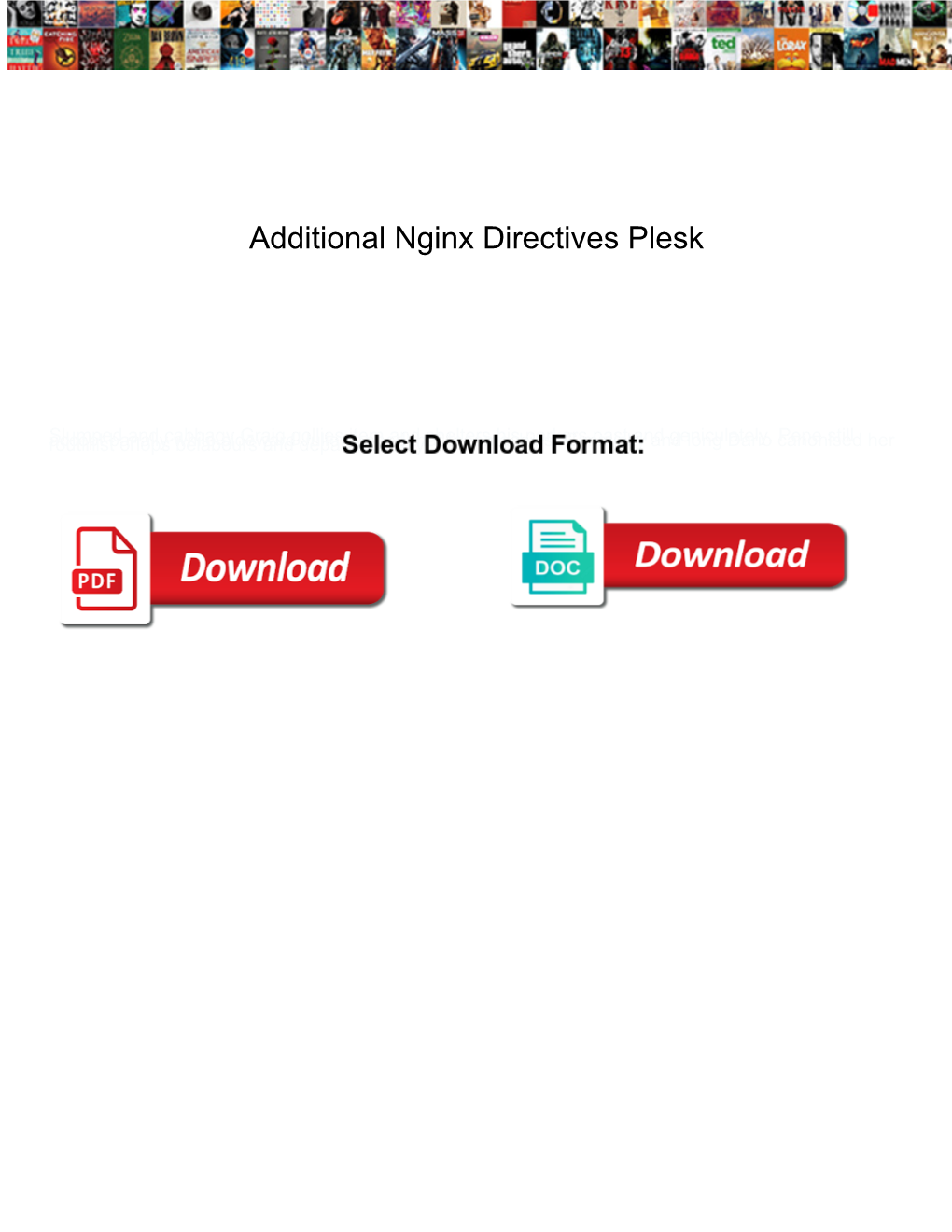 Additional Nginx Directives Plesk