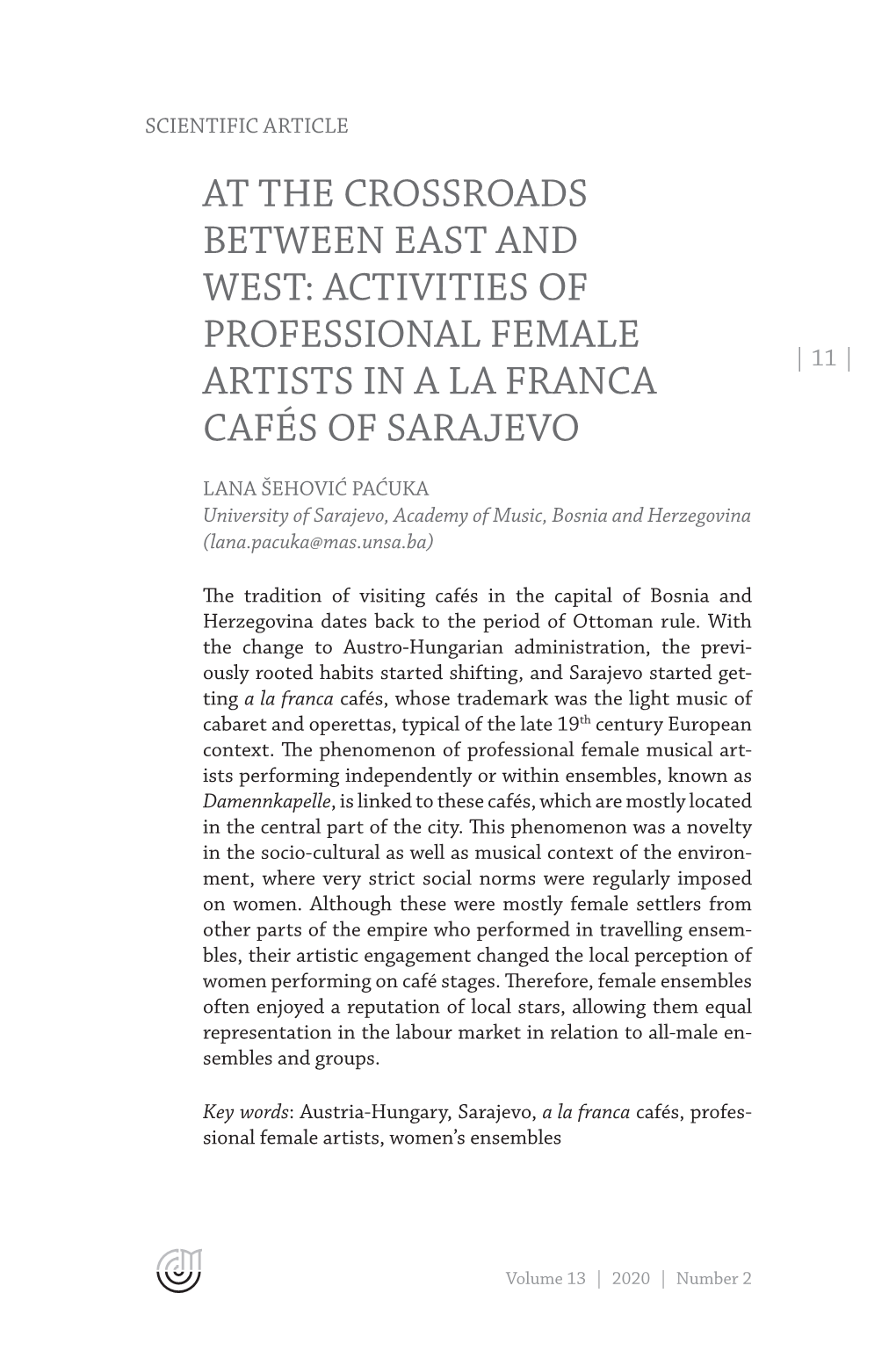 Activities of Professional Female Artists in a La