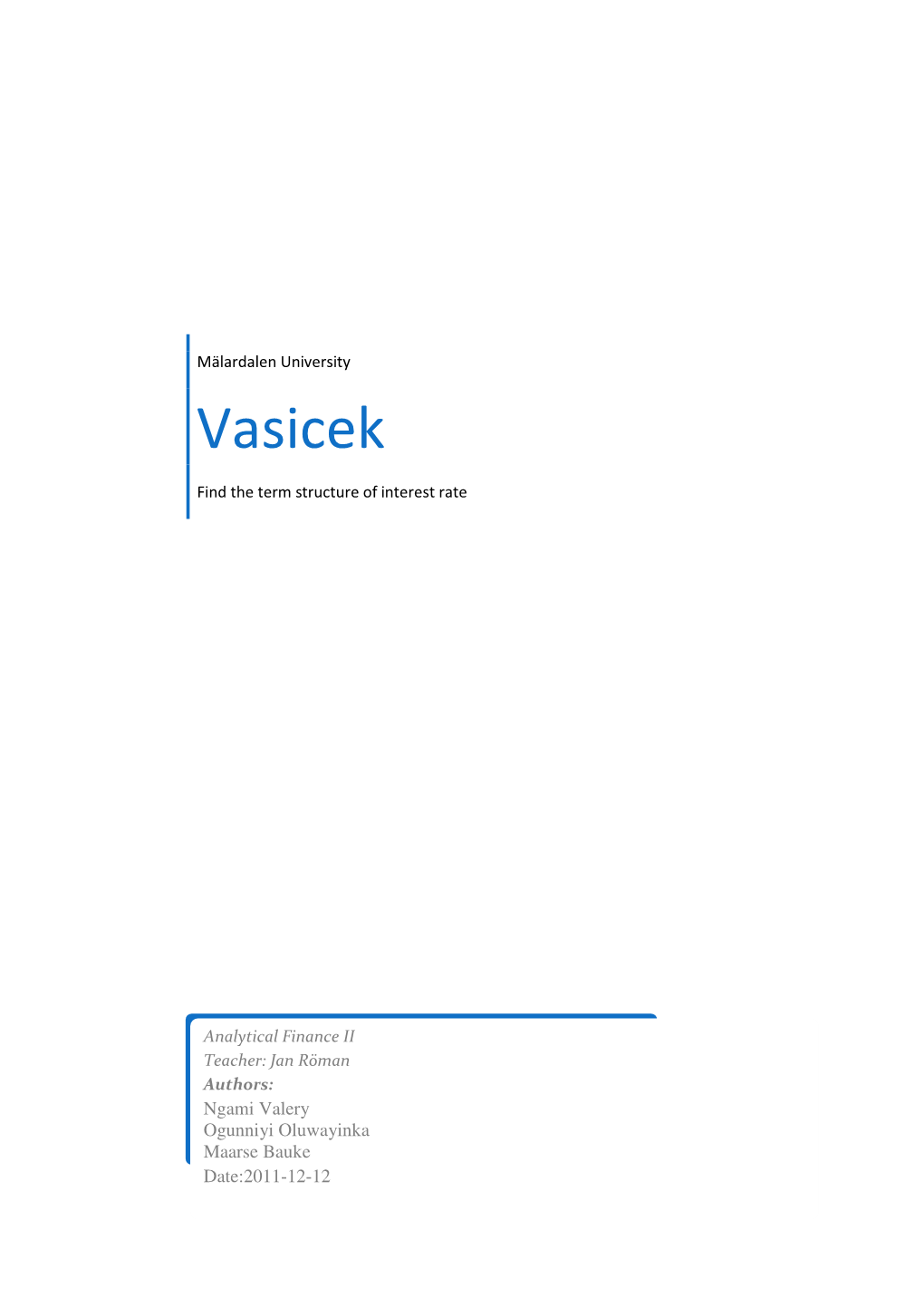 Vasicek Model