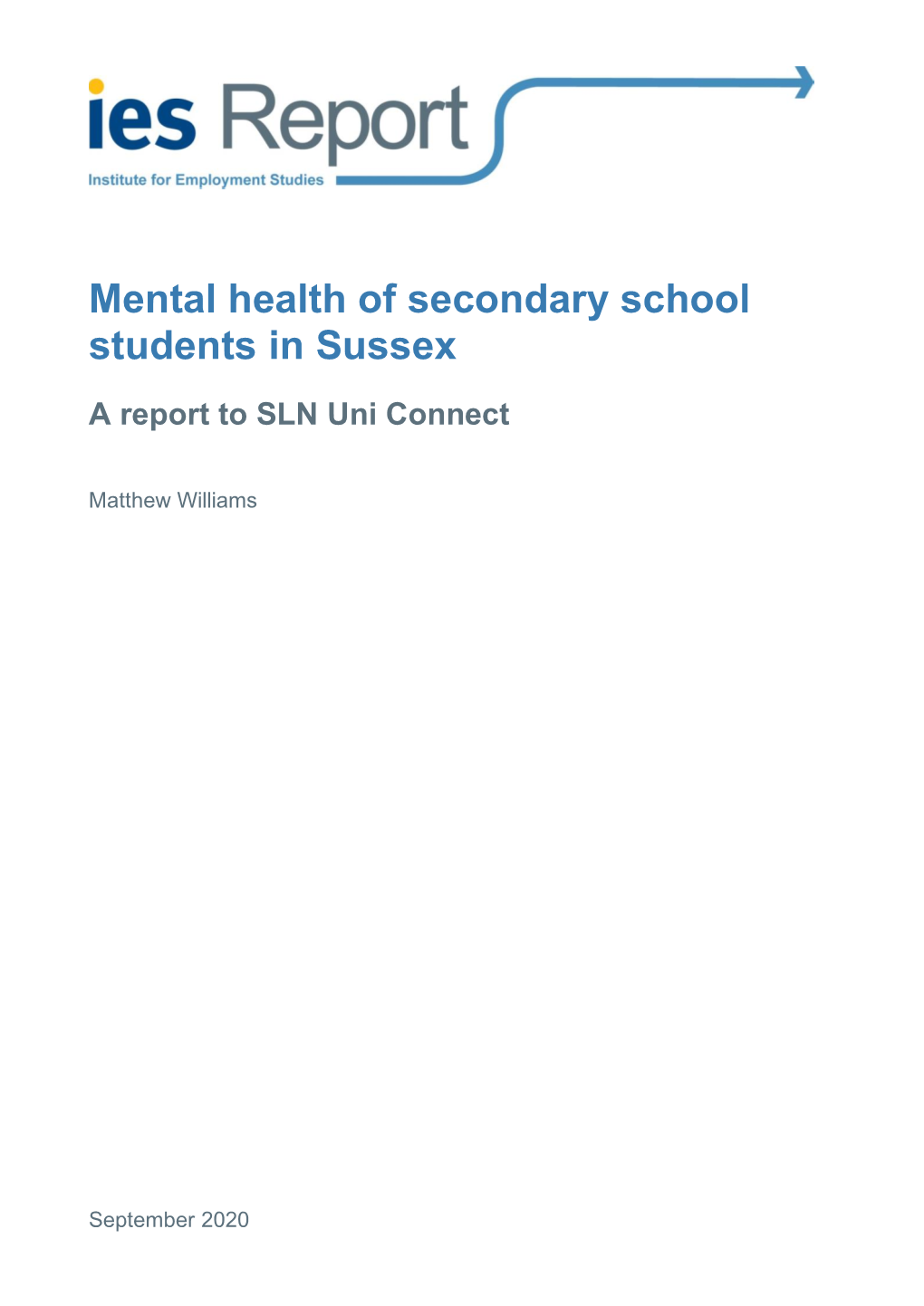 Mental Health of Secondary School Students in Sussex