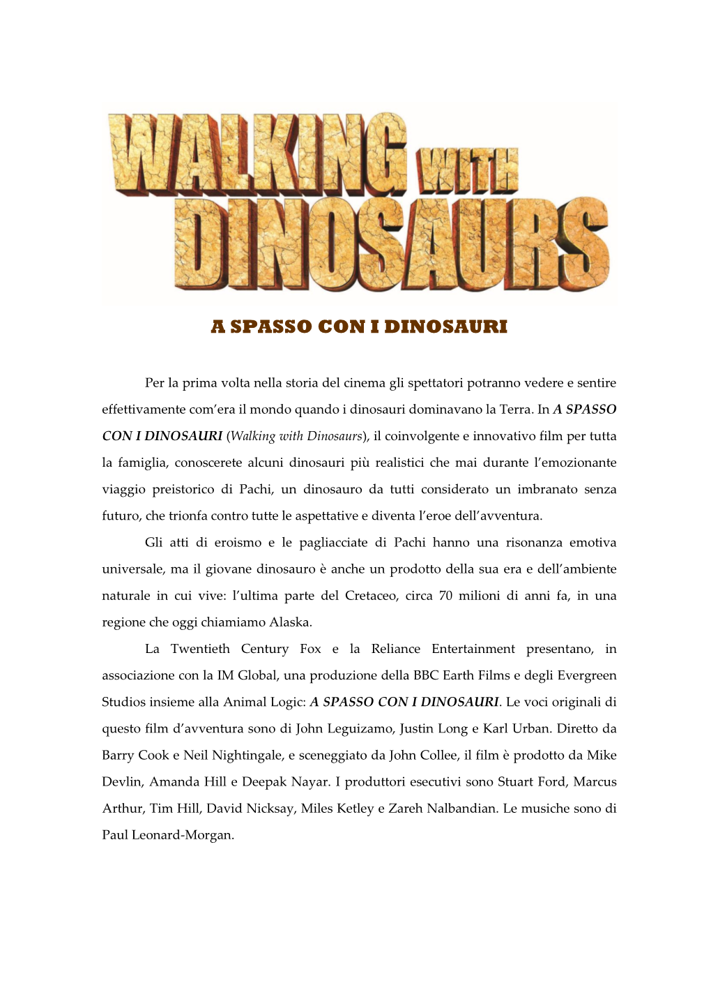 A Spasso Con I Dinosauri