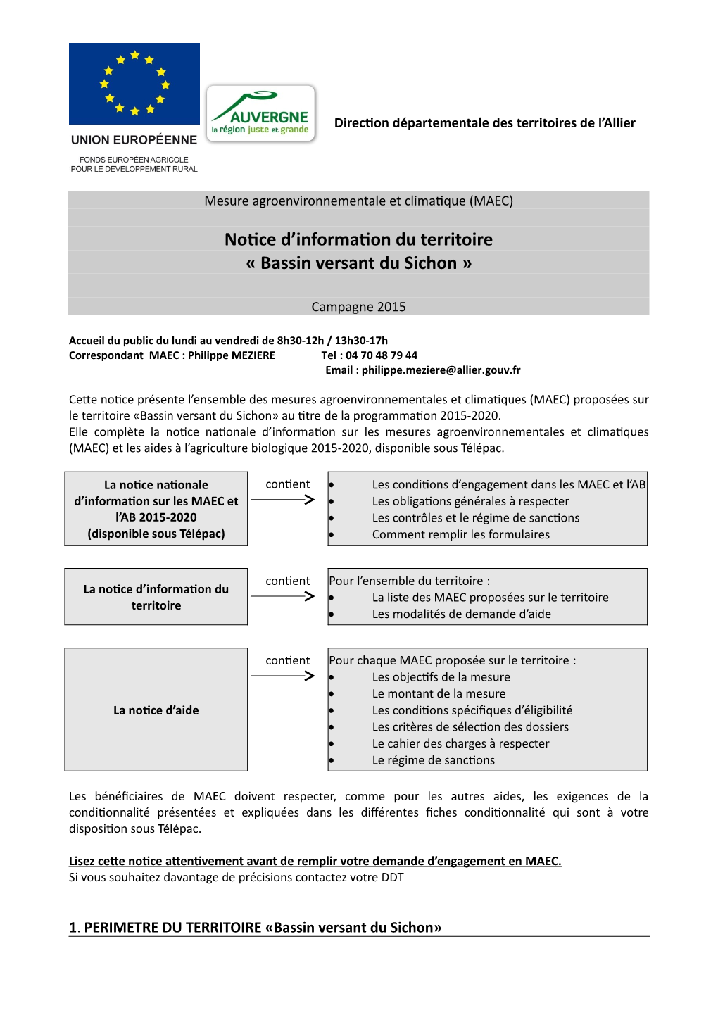 Notice D'information Du Territoire « Bassin Versant Du Sichon »