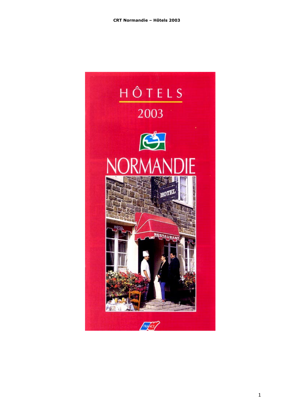 CRT Normandie Œ Hôtels 2003