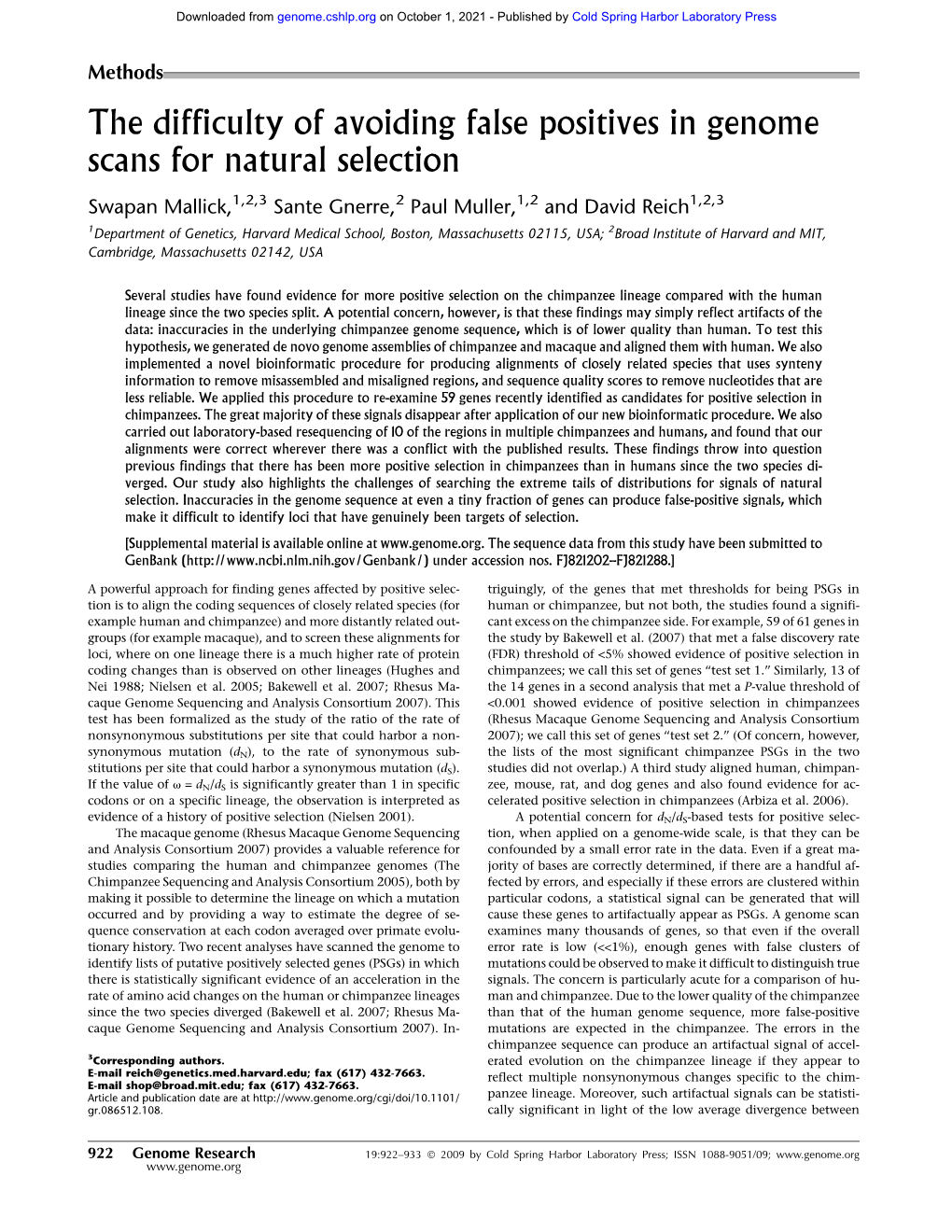 The Difficulty of Avoiding False Positives in Genome Scans for Natural Selection